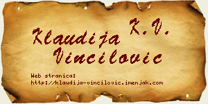 Klaudija Vinčilović vizit kartica